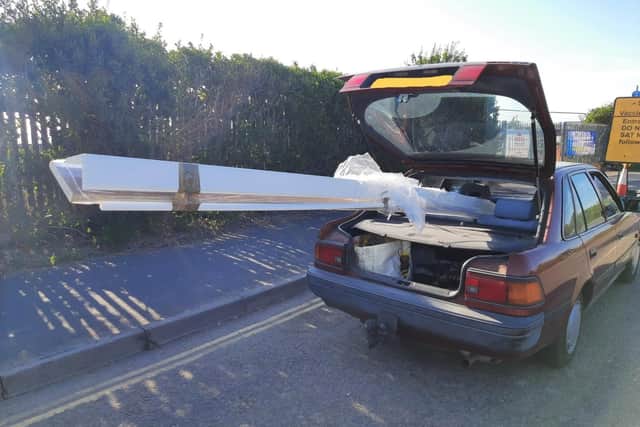 Roads policing officers dealt with this 'mobile jousting unit' in Eastern Road, Portsmouth, on April 24. Picture: @Hantspolroads