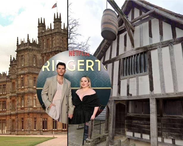 Here are 8 Bridgerton-esque properties in Hampshire. Picture: (Left) Highclere Castle taken by Tim Ockenden/PA WirePicture: (Right) Medieval Merchant's House Picture: (Centre) Getty Images - James Gourley