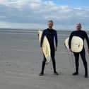 Keen surfers Cllr Dan Weymss and Cllr Rob New from Portsmouth City Council