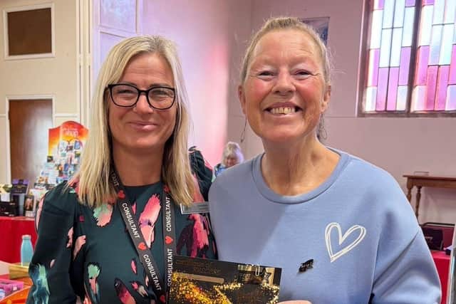 Sam and Lisa look equally as happy as each other when Lisa achieved her dream target weight