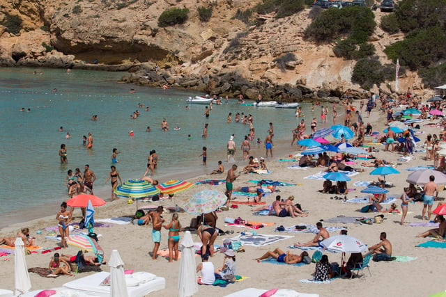 You can fly to the Balearic island of Ibiza from Southampton Airport this summer. British Airways operates the flights. Photo by JAIME REINA / AFP) (Photo by JAIME REINA/AFP via Getty Images