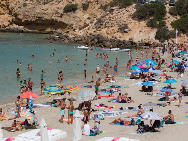 You can fly to the Balearic island of Ibiza from Southampton Airport this summer. British Airways operates the flights. Photo by JAIME REINA / AFP) (Photo by JAIME REINA/AFP via Getty Images