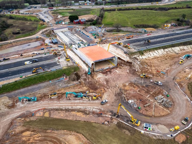 The M27 remains closed over the festive period as a new tunnel is positioned as part of a new junction.Pictured - The M27 closed as works continuePhotos by Alex Shute