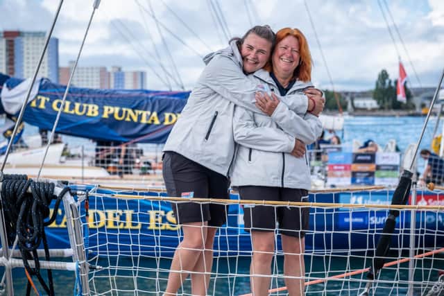 Mother and daughter, Amanda Shehab, 56, and Megan Allpress, 26, who will both be spending the next eleven months circumnavigating the globe together during the Clipper Race. Picture: Jason Bye/clipperroundtheworld.com.