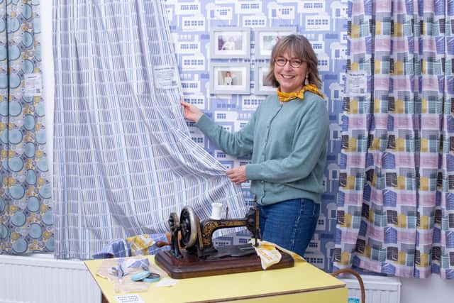 Suzie Johanson with some of her designs for her exhibition, Patterns of Life, Memory and Place at The Spring Arts and Heritage Centre. Picture: Habibur Rahman