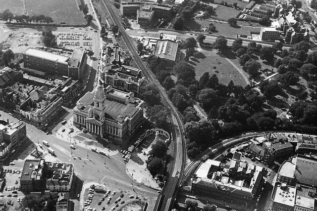 Guildhall and Square and surround area circa 1970.