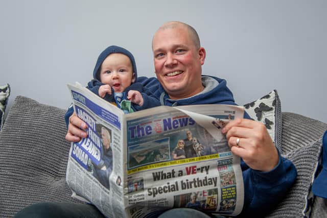 Mike Woods of Solent Sky Services with his son, George
Picture: Habibur Rahman