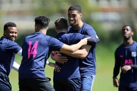 FC Samba celebrate scoring in their 2-1 Portsmouth Sunday League Division 3 defeat to Fleur De Lys. Picture: Chris Moorhouse (jpns 250421-60)