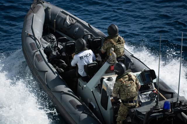 What: Transferring seized drugs back to MTRO in Seaboat
Why: Ready for cataloguing and destruction
Where: Gulf of Oman
When: 24 January 2022
Photographer: CPO AWW Jones-Price