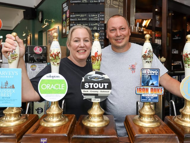 The Lawrence Arms, Southsea, had a triumphant reopening in July following it's closure in February due to a car crashing into it. The vehicle smashed through the pub's wall in the middle of the night, and it needed entensive repairs to get up and running again.
Ali and Dev Wearn - landlady and landlord.
Picture: Chris Moorhouse (jpns 080723-14)