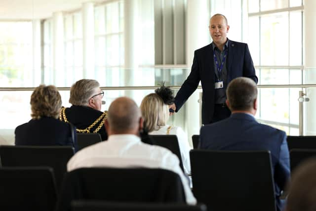 Presentation by port director Mike Sellers. Picture: Chris Moorhouse (jpns 150621-24)