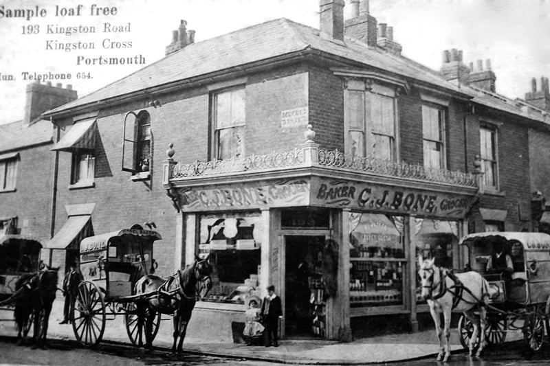 C.J.Bones bakers and grocers shop in St Jamess Road. Although it states 193, Kingston Road, Bedford Road was on the corner of St Jamess Road.