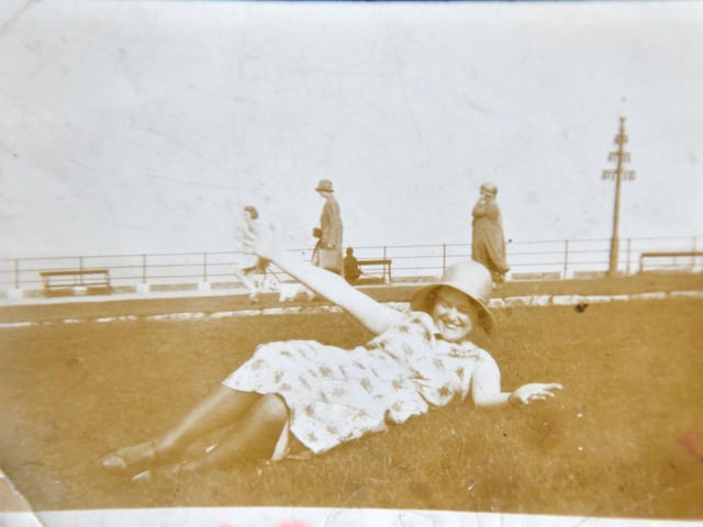 Janette enjoying the beach when she was younger