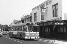 The Royal Arms in Stoke Road, Gosport with its decorative iron works which doubled as a bus shelter, pictured in 1985. Picture: Fred York