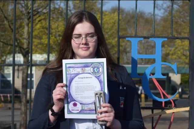 Henry Cort Community College pupil Melania Greentree, the first recipient of Hampshire County Council's Heritage Honours Award.