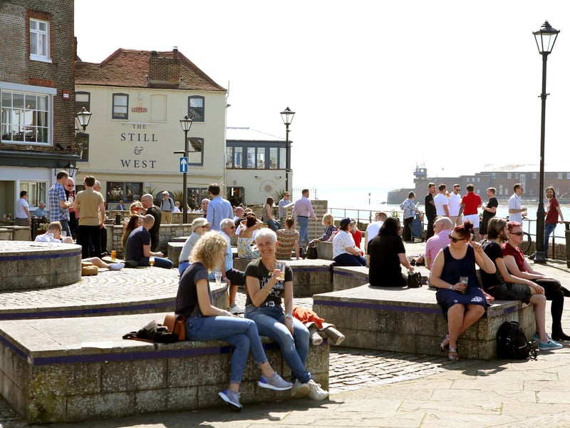 People enjoying the hot weather and a drink on Spice Island. Taken 20th April 2018.
Picture: Habibur Rahman