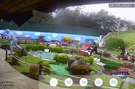 A still from the CCTV footage. Picture: Southsea Model Village