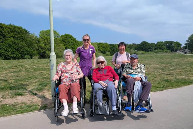 The residents walked, ran and wheeled their way around a 1km circuit