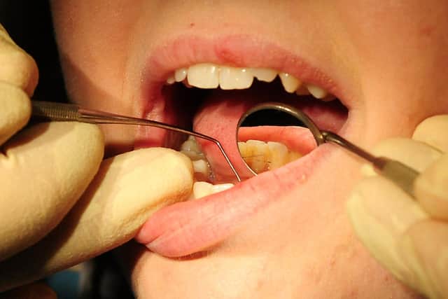 A dentist at work.