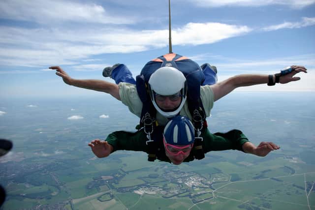 Jess's uncle Andrew doing a skydive in about 2008