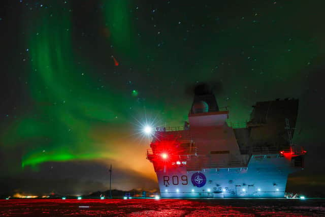 March 28 2022, HMS Prince of Wales witnessed the famous Northern Lights whilst sailing off the Norwegian coast. Members of the flight deck party were treated to these spectacular views whilst conducting night flying serials with one of the embarked Merlin Mk2’s from820 NAS.