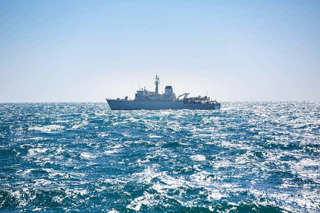 HMS Chiddingfold at sea during IMX22