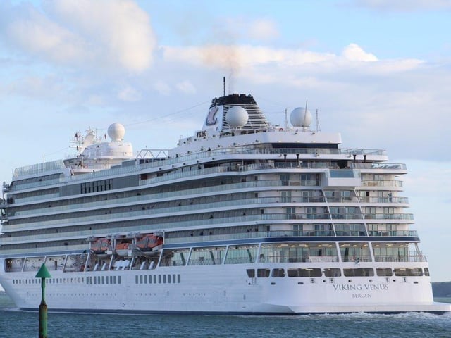 Viking Venus in Portsmouth on April 16 after sailing to Portsmouth International Port.