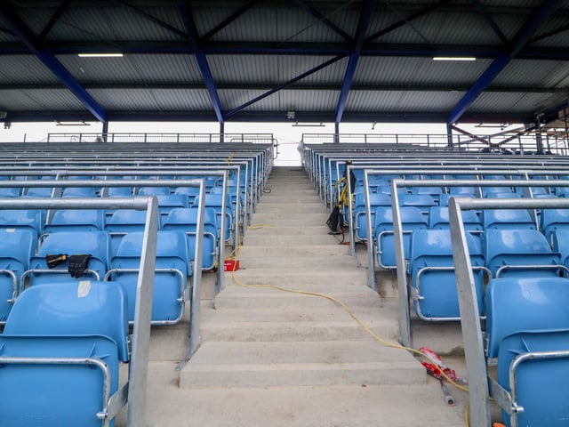 Work continues on the Milton End, which will include safe standing. Picture: Habibur Rahman