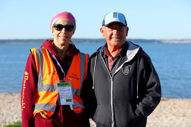 Gill and Neil Matthews, taking part in their 96th and 5th parkruns respectively. Picture: Chris Moorhouse