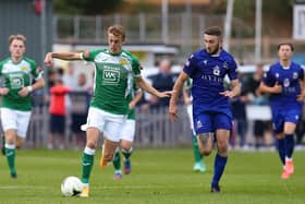Moneyfields forward James Franklyn, left. Picture: Chris Moorhouse (jpns 180821-29)