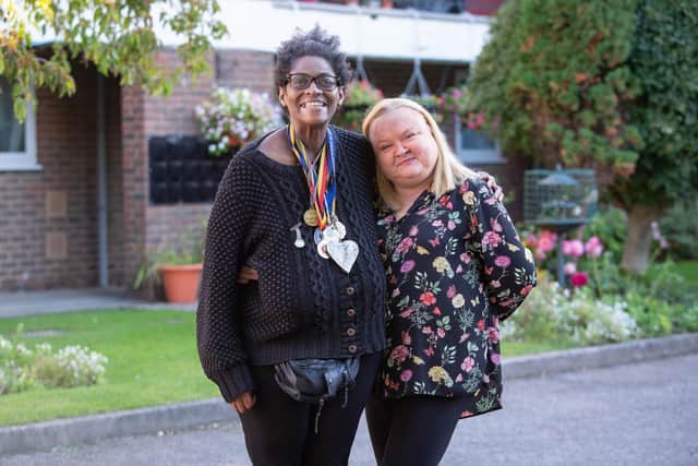 Pictured: Rosalind Nicholls and Sarah Mullings outside their home in Southsea on Wednedsay 7th October 2021

Picture: Habibur Rahman