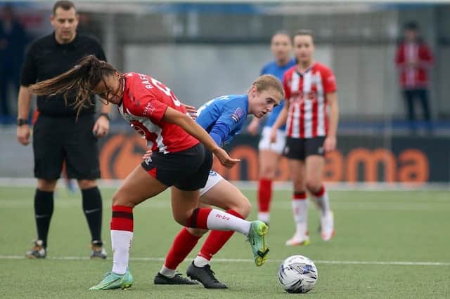 Pompey Women faced off against Southampton FC Women in the Women's FA Cup at Westleigh Park on Sunday. Picture: Kieron Louloudis