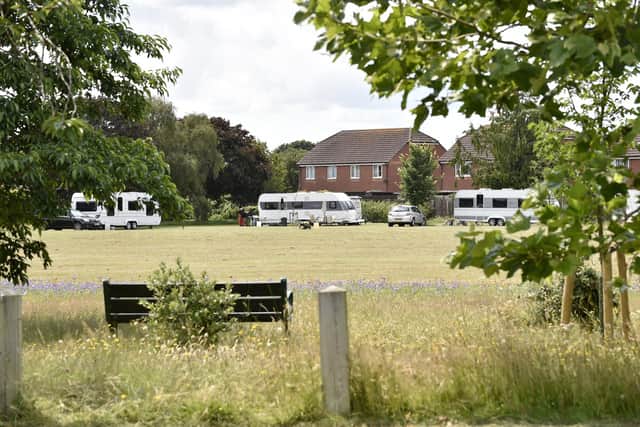Travellers on Stubbington Green in Stubbington, on Thursday, June 29 (290623-5862)