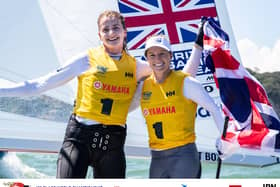 Hayling Island's Eilidh McIntyre (left) and 470 class partner Hannah Mills. Picture: Junichi Hirai