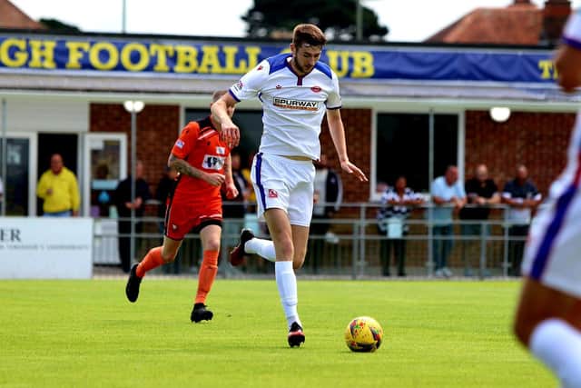Gosport's Matt Casey in action during the 0-0 friendly draw with AFC Portchester at Privett Park. Picture: Tom Phillips
