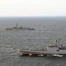 INS Tabar sails with HMS Westminster in Solent. Pic: Royal Navy