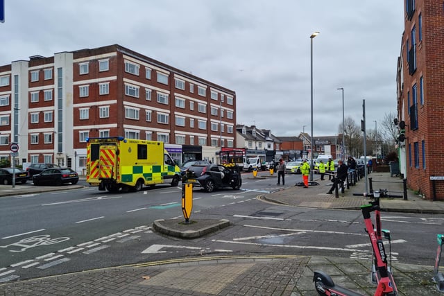 Serious London Road crash on Saturday February 1 that left woman seriously injured