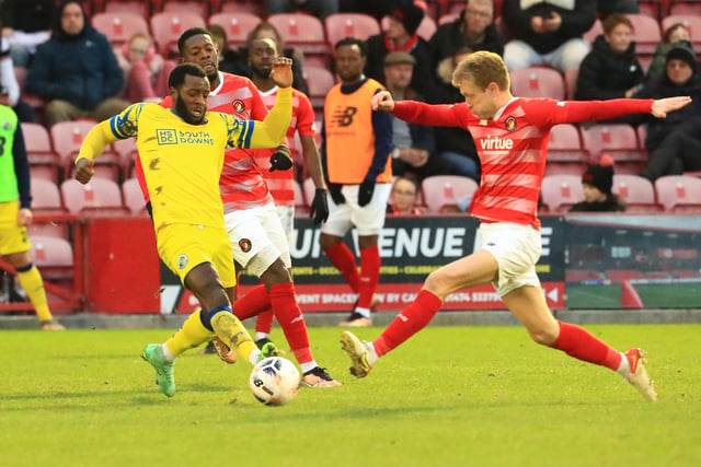 Hawks midfielder Tyrell Miller-Rodney, left. Picture by Dave Haines