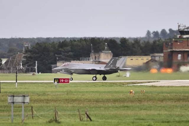 An F-35 taking off