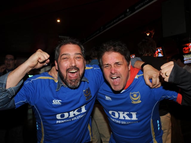 Pompey fans at Walkabout Bar in Guildhall Walk - was this you?