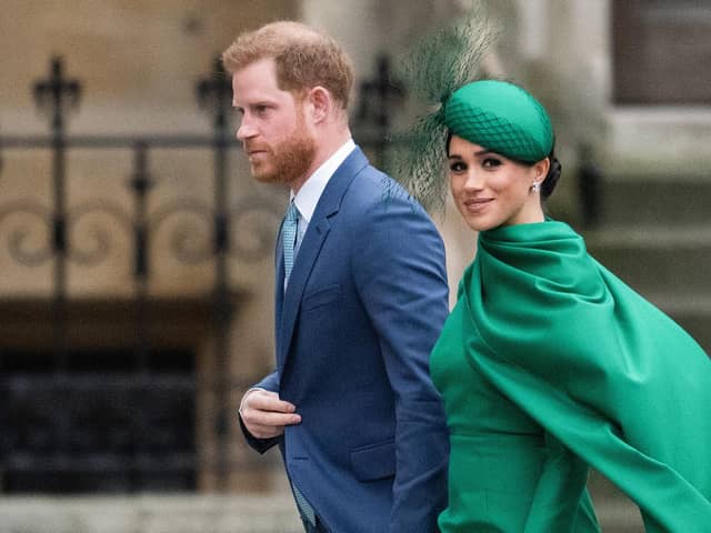 Prince Harry, Duke of Sussex, and Meghan, Duchess of Sussex, attend the Commonwealth Day Service 2020 on March 09, 2020 in London, England. (Photo by Gareth Cattermole/Getty Images)