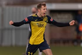 Substitute James Franklyn's last-gasp strike snatched a point for Moneyfields against Horndean Picture: Keith Woodland (181221-615)