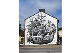 Artwork by Phlegm, who has been invited to take part in the first Portsmouth street art festival, Look Up, over September 9-10, 2023