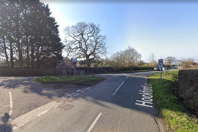 The multi-vehicle crash happened on Hockford Lane, at the junction with Brimpton Common, on Monday. Picture: Google Street View.