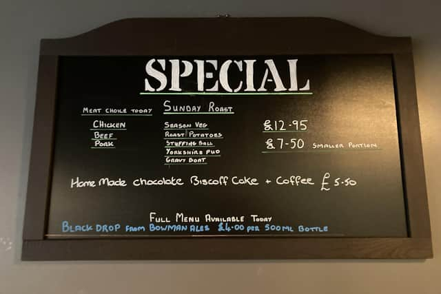 The specials board