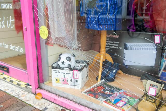 Solent Diabetes Association shop with its broken window