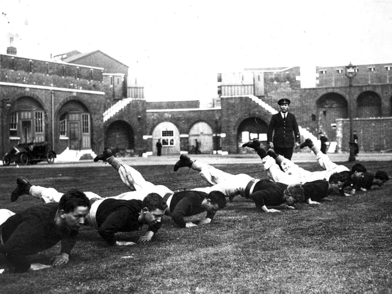 H.M.S Dolphin. Submariners training at Fort Blockhouse c. 1905