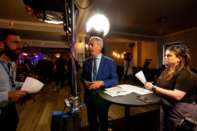 Nigel Farage preparing for the show at The Rifle Club.