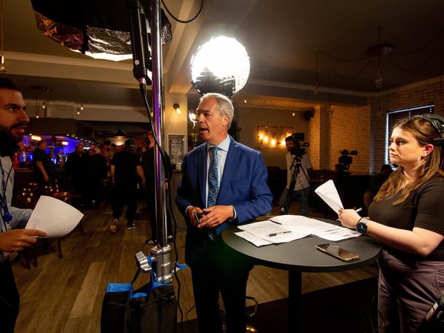 Nigel Farage preparing for the show at The Rifle Club.