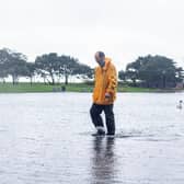 Flooding around Southsea on Thursday 2nd November 2023. Pictured: Scott Iroume-Smith at Canoe lake, Southsea. Picture: Habibur Rahman